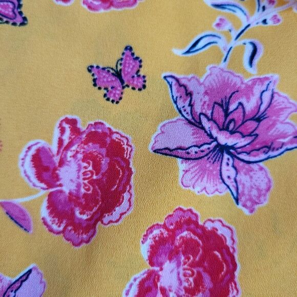 EC LUCY BLEU COLD SHOULDER BLOUSE WITH FLOWERS AND BUTTERFLIES SZ.7-8 - Picture 3 of 4